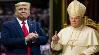 Penampilan Trump Bikin Geger: Bergaya Paus Saat Vatikan Diliputi Duka