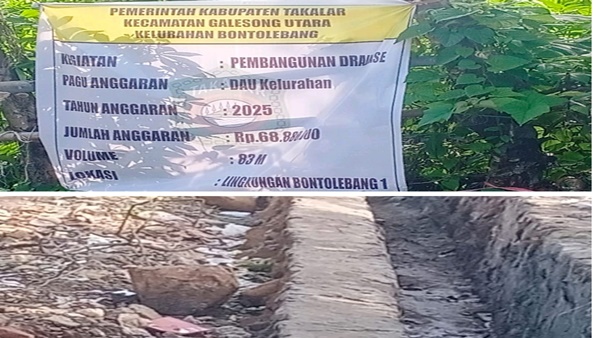 Proyek Drainase DAU 2025 di Galesong Disinyalir Bermasalah, APH Didesak Turun