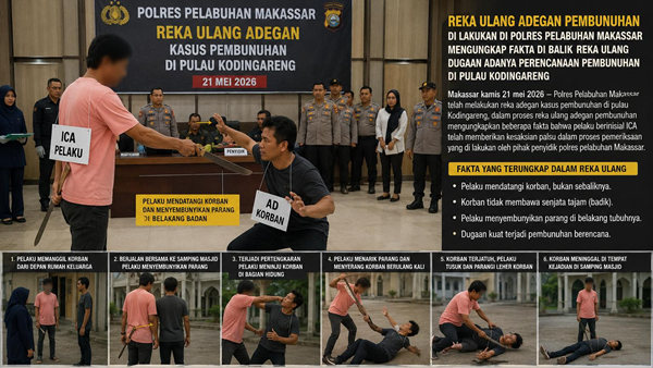Darah Tumpah di Kodingareng, Rekonstruksi Ungkap Dugaan Pembunuhan Sudah Dirancang