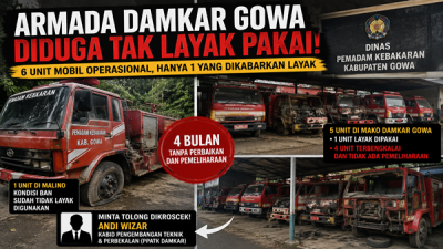Kinerja Dipertanyakan, Armada Damkar Gowa Didominasi Kendaraan 'Rusak'