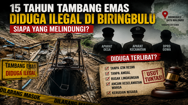 Belasan Tahun Beroperasi, Dugaan Mafia Tambang Emas di Gowa Minta Diusut Tuntas