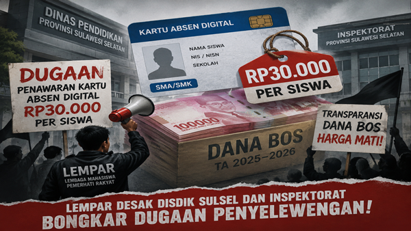 LEMPAR Siap Demo, Soroti Dugaan Penawaran Kartu Absen Digital Rp30 Ribu per Siswa Didanai BOS
