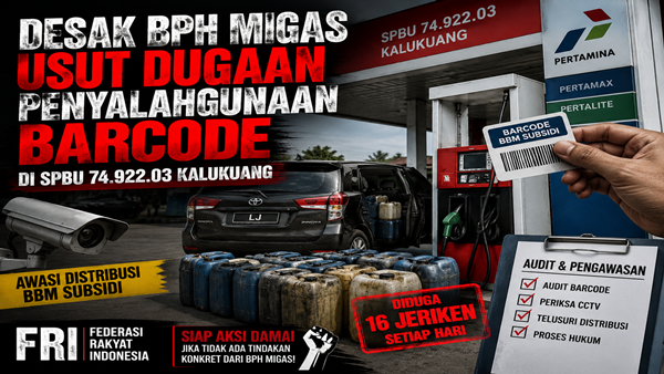 FRI Desak BPH Migas Bongkar Dugaan Penyalahgunaan Barcode di SPBU Kalukuang