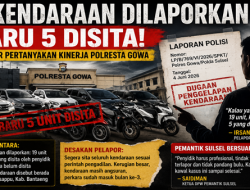 19 Kendaraan Dilaporkan, Baru 5 Disita, Penanganan Kasus di Polresta Gowa Dipertanyakan