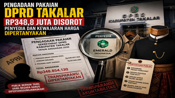 Belanja Pakaian Rp348,8 Juta Mengundang Tanda Tanya, Sekwan Takalar Diminta Diperiksa