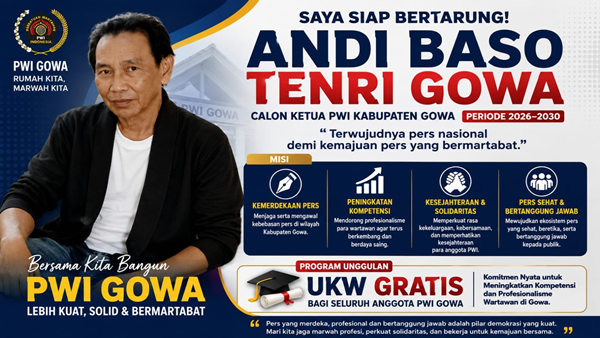 Pertarungan Ketua PWI Gowa Dimulai! Andi Baso Tenri Muncul dengan Janji UKW Tanpa Biaya