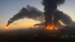 Serangan Drone Ukraina Gempur Moskow, Kilang Minyak Rusia Terbakar